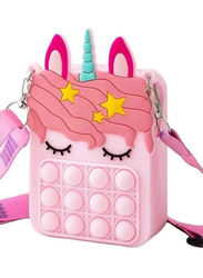 Prime Silicone Pop Fidget Toys It Unicorn Shoulder Bag for Girls, Pink