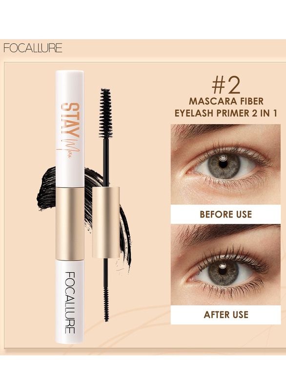 Staymax Lengthen Mascara & Fiber Eyelash Primer Combo 2 in 1