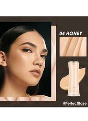 Perfect Base Lasting Poreless Liquid Foundation, Medium to Full Coverage with Matte Finish, Covers Blemishes & Under-Eye Circles for All Skin Types-04 Honey