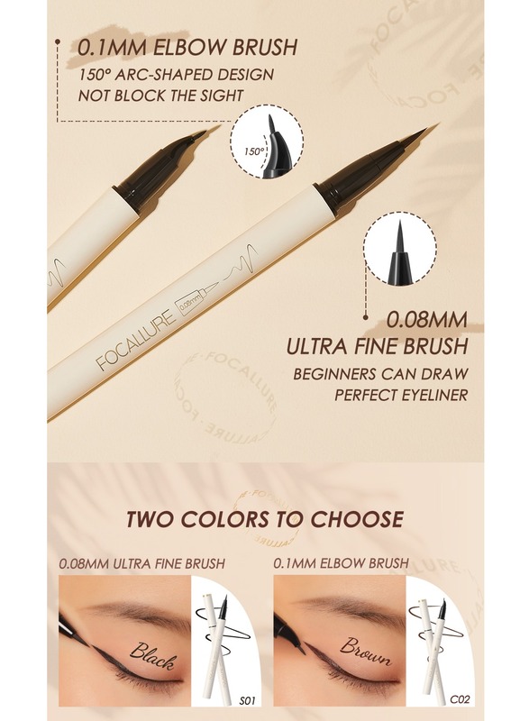 Ultrafine Quick Dry Liquid Eyeliner Long Lasting Waterproof Liquid Eyeliner C01 With Ultra Fine Brush