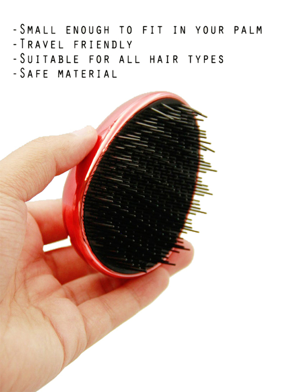 Prime Anti-Static Comb Detangling Mini Hair Brush for Frizzy Hair, Orange