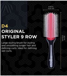 Prime Anti-Static Comb Detangling Round Hair Brush for Dry Hair, Black/Red, 1 Piece