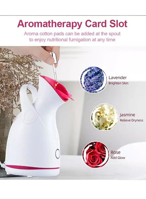 Prime Facial Sauna Pores Hydrate Your Skin for Youthful Complexion Face Steamer, Pink/White