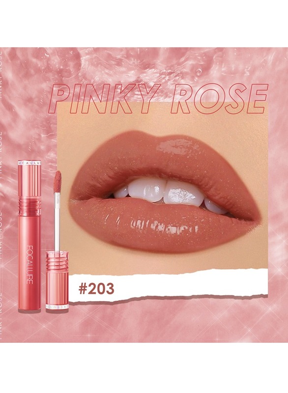 Jelly Clear Glossy Dewy Tint Long Lasting Lip Gloss #203 Pinky Rose