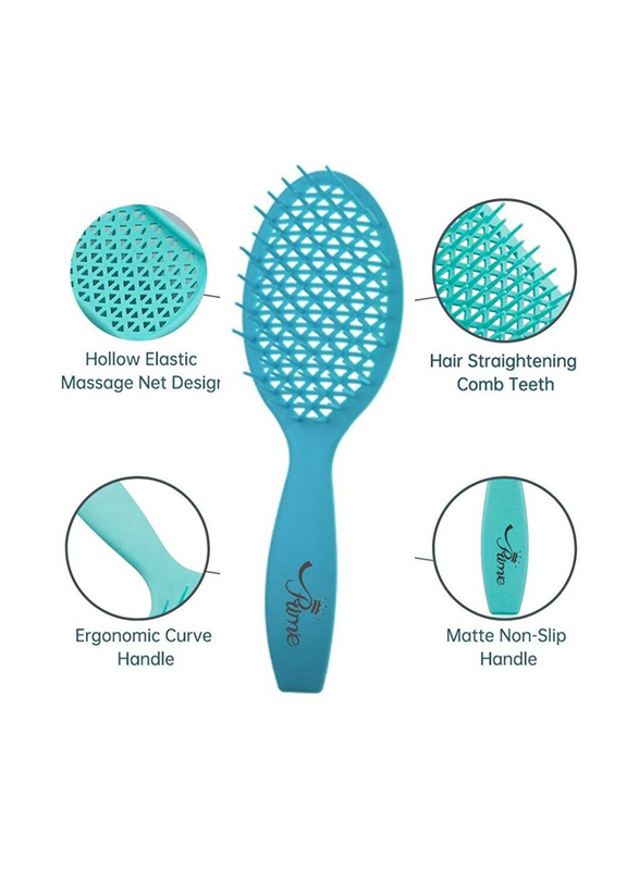 Prime Curly Detangling Hair Scalp Massage Comb for All Hair Types, Aqua