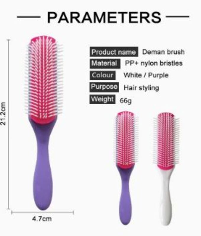 Prime Anti-Static Comb Detangling Round Hair Brush for Dry Hair, Purple, 1 Piece