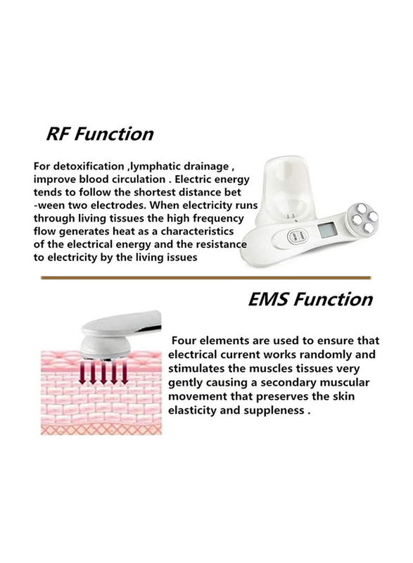 Prime 5 in 1 Face Lift Device Skin Tightening RF Machine For Wrinkle Removal, White