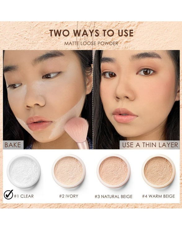 Matchmax Baking & Setting Powder Maximum Oil Control Matte Lightweight Setting Make up Loose Powder #01 Clear