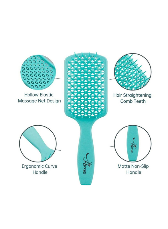 Prime Curly Detangling Hair Scalp Massage Comb for All Hair Types, Teal