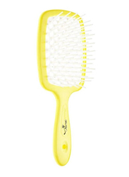 Prime Professional Detangler Superbrush Scalp Massage Paddle Brush for Dry Hair, Yellow, 1 Piece