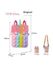 Prime Unicorn Shoulder Bag for Girls, with Pop Push Bubble Fidget Sensory Stress Release Toys for Girls, Multicolour