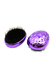 Prime Anti-Static Comb Detangling Mini Hair Brush for Frizzy Hair, Purple