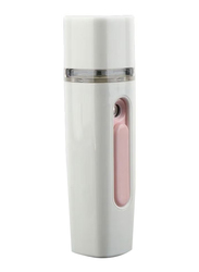 Prime Portable Rechargeable Handheld Face Nano Mist Spray Hair and Facial Steamer, White/Pink