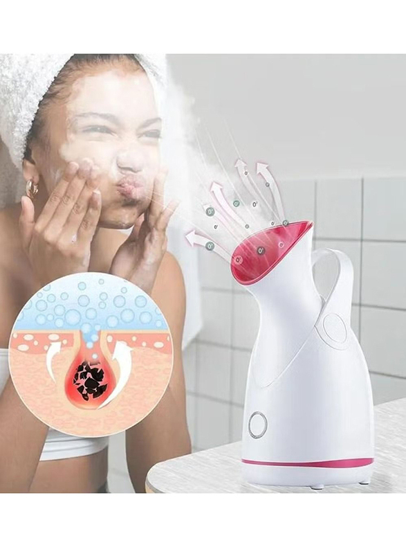 Prime Facial Sauna Pores Hydrate Your Skin for Youthful Complexion Face Steamer, Pink/White