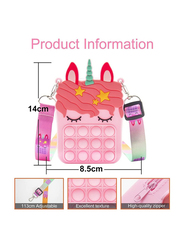 Prime Silicone Pop Fidget Toys It Unicorn Shoulder Bag for Girls, Pink