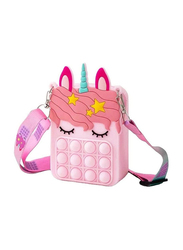 Prime Silicone Pop Fidget Toys It Unicorn Shoulder Bag for Girls, Pink