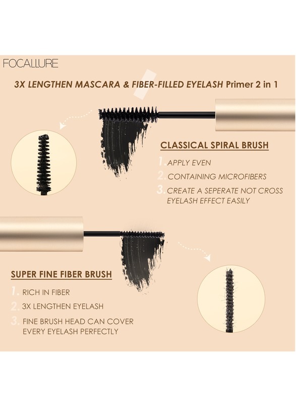 Staymax Lengthen Mascara & Fiber Eyelash Primer Combo 2 in 1