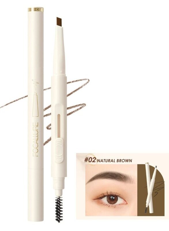 

Focallure Eyebrow Pencil with Spoolie Brush, Sliding Eyebrow Pen Body,Precision Tip Fills and Defines Eyebrows,Waterproof Long Lasting Eyes Makeup,Natural Brown