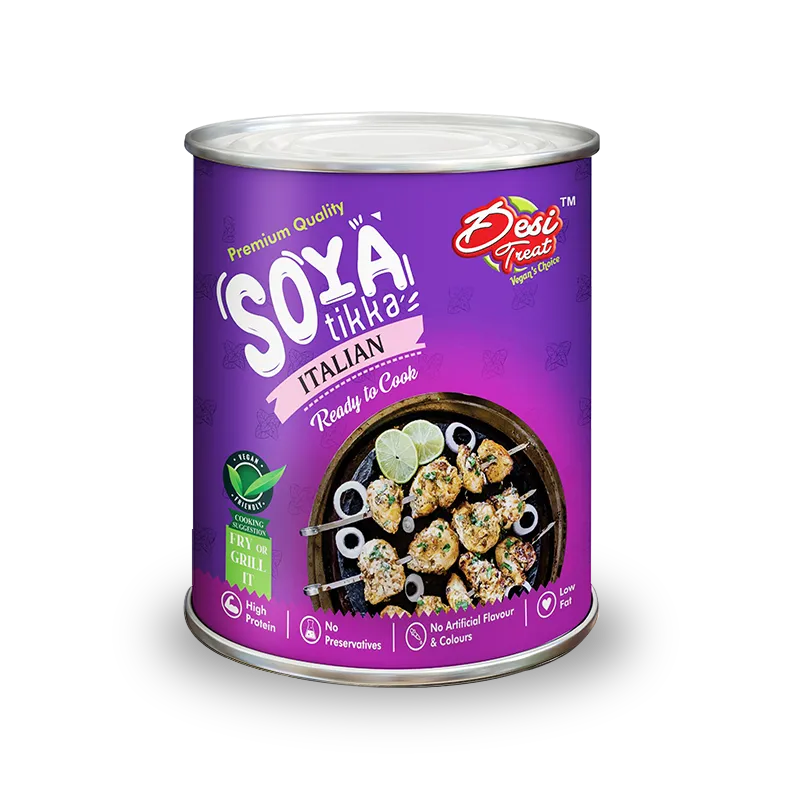 

Desi Treat Soya Tikka with Italian Herbs 12Tins of 800Grams