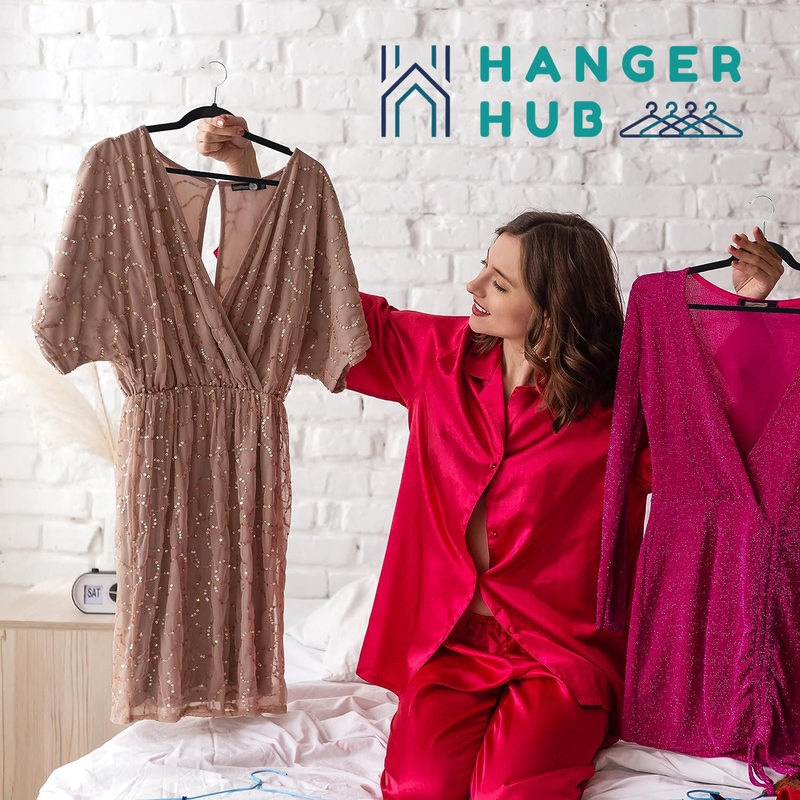 Hanger Hub 40-Piece Premium Velvet Hangers, Black