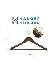 Hanger Hub 30-Piece Strong Wooden Hangers with Silver Chrome Hooks, Vintage Brown