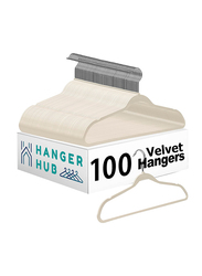 Hanger Hub 100-Piece Premium Velvet Hangers, Beige