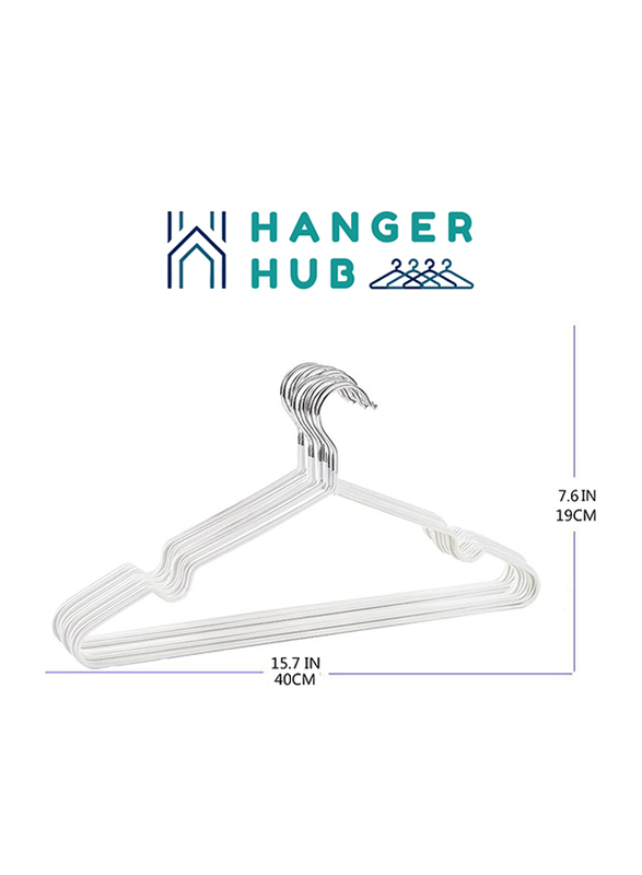 Hanger Hub 20-Piece Slim & Space-Saving Heavy Duty Wire Rubber Coated Metal Hangers, Dark Grey