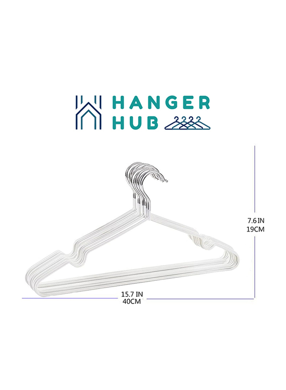 Hanger Hub 30-Piece Slim & Space-Saving Heavy Duty Wire Rubber Coated Metal Hangers, Blush Pink