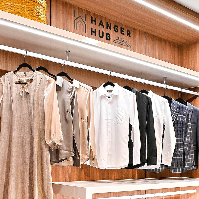 Hanger Hub 100-Piece Premium Velvet Hangers, Black