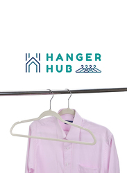 Hanger Hub 50-Piece Non-Slip Space Saving Premium Velvet Clothes Hangers, Beige