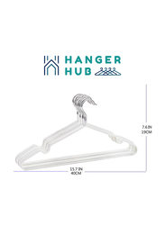 Hanger Hub 30-Piece Slim & Space-Saving Heavy Duty Wire Rubber Coated Metal Hangers, Sky Blue