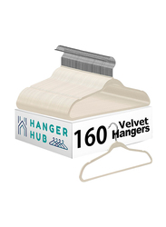 Hanger Hub 160-Piece Premium Velvet Hangers, Beige