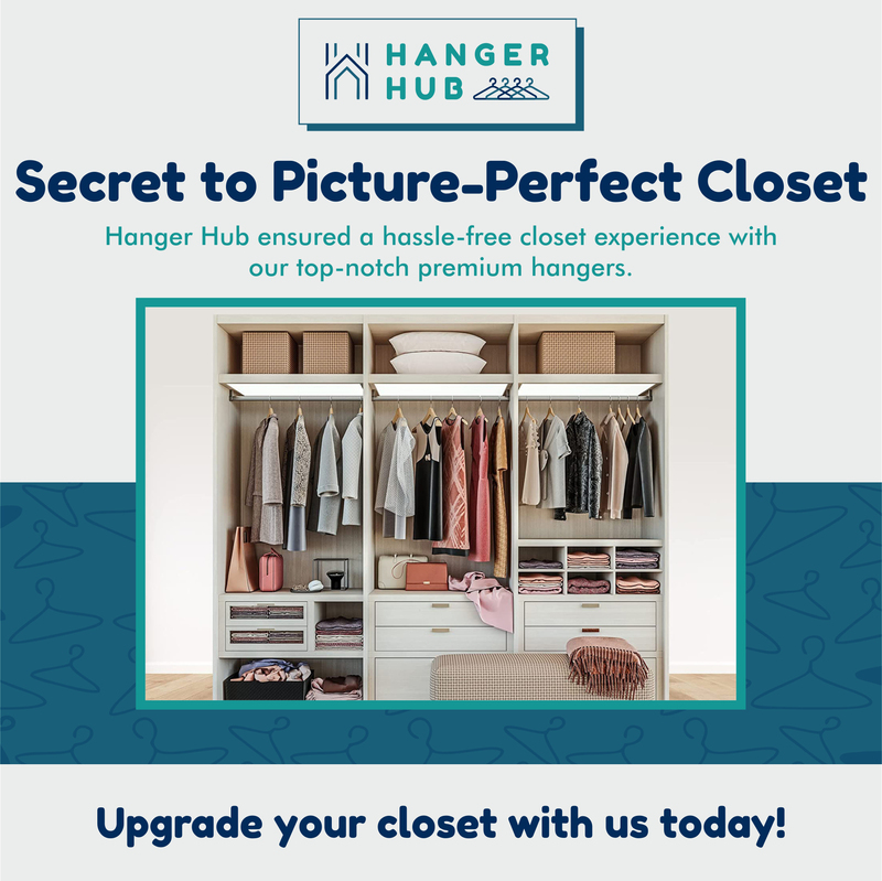 Hanger Hub 30-Piece Non-Slip Space Saving Clothes Velvet Hangers with Tie Bar, Black