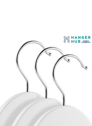 Hanger Hub 40-Piece Strong Wooden Hangers with Silver Chrome Hooks, White