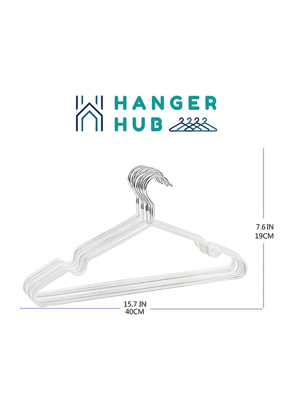 Hanger Hub 10-Piece Metal Heavy Duty Rubber Coated Wire Hangers, Blush Pink