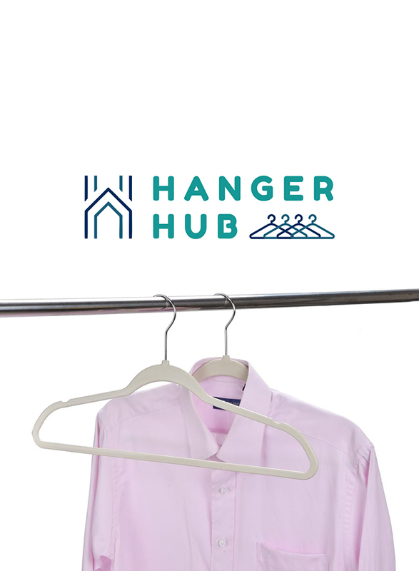 Hanger Hub 50-Piece Premium Velvet Hangers, Beige