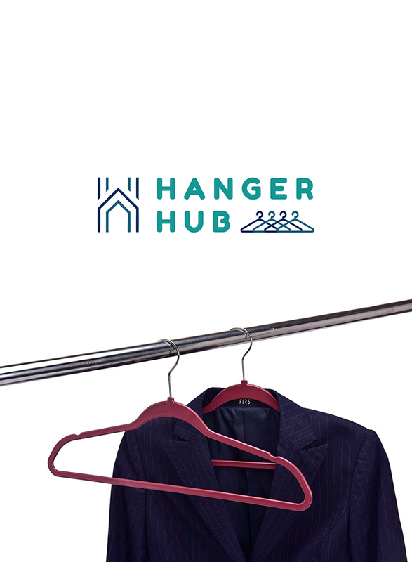 Hanger Hub 50-Piece Non-Slip Space Saving Premium Velvet Clothes Hangers, Burgundy