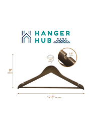 Hanger Hub 40-Piece Strong Wooden Hangers with Silver Chrome Hooks, Vintage Brown