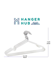 Hanger Hub 10-Piece Metal Heavy Duty Rubber Coated Wire Hangers, Sky Blue
