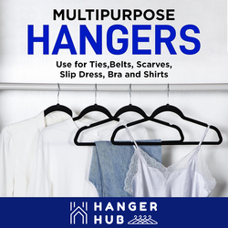 Hanger Hub 50-Piece Premium Velvet Hangers, Black