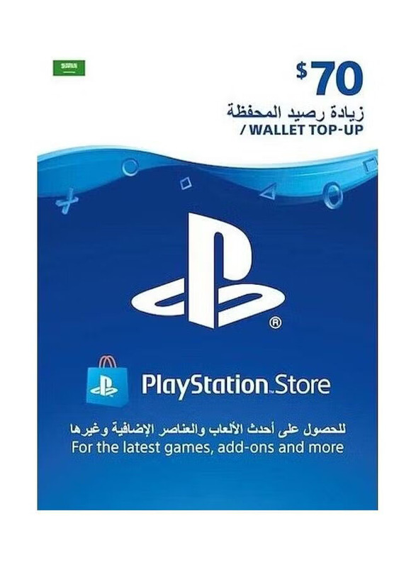 Sony PlayStation Network Saudi 70 USD Wallet Top-Up Gift Card for PlayStation, Multicolour