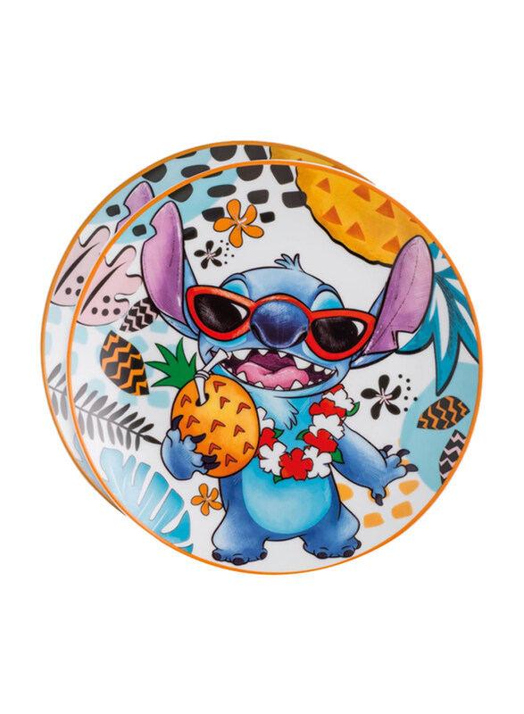

Egan 2-Piece Disney Stitch Dessert Plate Set, White