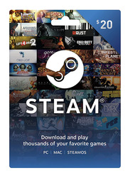 Steam Cards 20 Dollar Gift Card for PC, Mac, and SteamOS, Multicolour