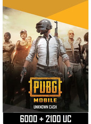 PUBG Mobile 6000 with 2100 UC Global Digital Code for Mobile Games, Multicolour