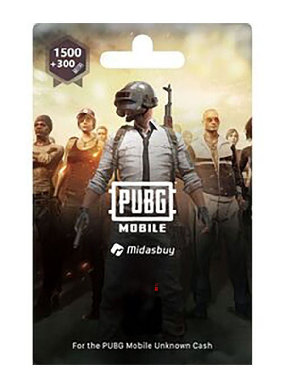 PUBG Mobile UC Top Up 1500 + 300 Gift Card with Digital Code, Multicolour