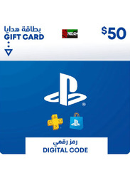 Sony PlayStation Network UAE 50 Dollar Wallet Top-Up Gift Card for PlayStation, Multicolour