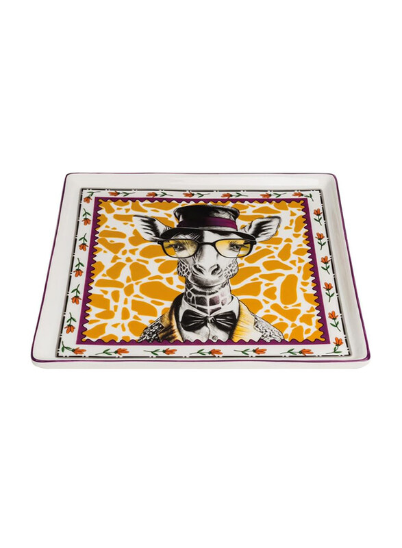 

Egan Giraffe Porcelain Human Essence Serving Tray, Multicolour