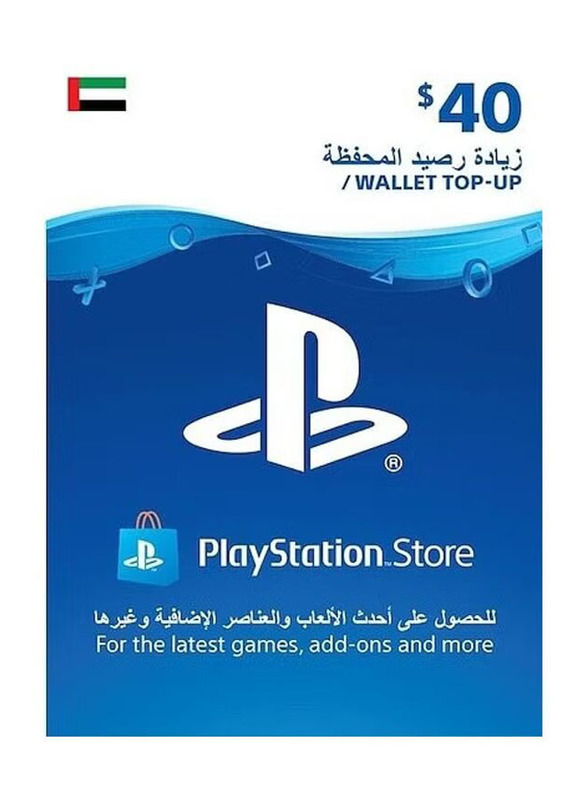 Sony PlayStation Network Store UAE 40 Dollar Wallet Top-Up Gift Card for PlayStation, Multicolour