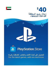 Sony PlayStation Network Store UAE 40 Dollar Wallet Top-Up Gift Card for PlayStation, Multicolour