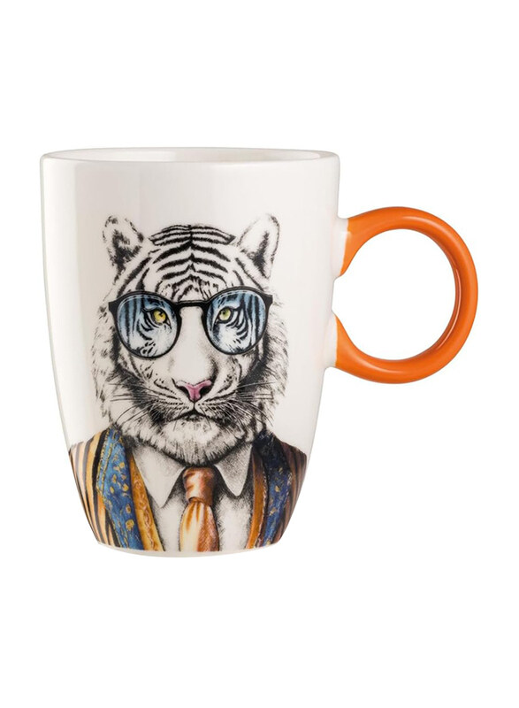 

Egan 430ml Tiger Human Essence Bone China Coffee Mug, Multicolour
